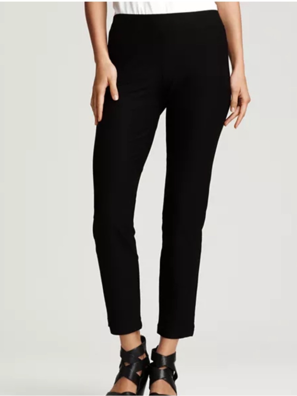 Eileen Fisher Black Pull On Straight Legged Pants